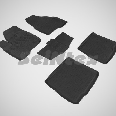 Резиновые коврики с высоким бортом для Ford Explorer V (до 3,5л) 2010-2015
