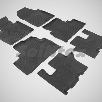Резиновые коврики с высоким бортом для KIA Sorento Prime (3 ряда) 2015-н.в.
